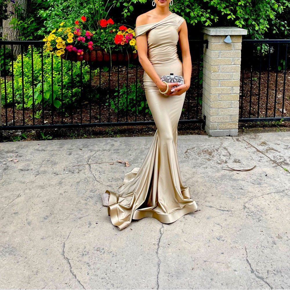 Jessica Angel 528 Evening Prom Bridesmaid Dress Gold Champagne